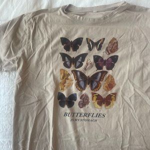 Fridja BUTTERFLIES IN MY STOMACH Women Casual T-shirt Butterfly Printed SS